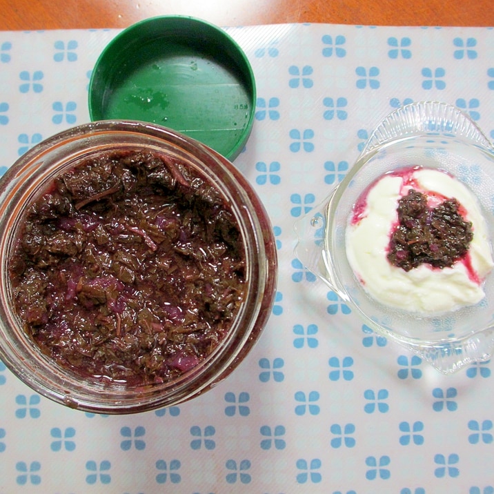 ジュースの後の赤紫蘇でジャムを作りました レシピ 作り方 By Dekotan1 楽天レシピ